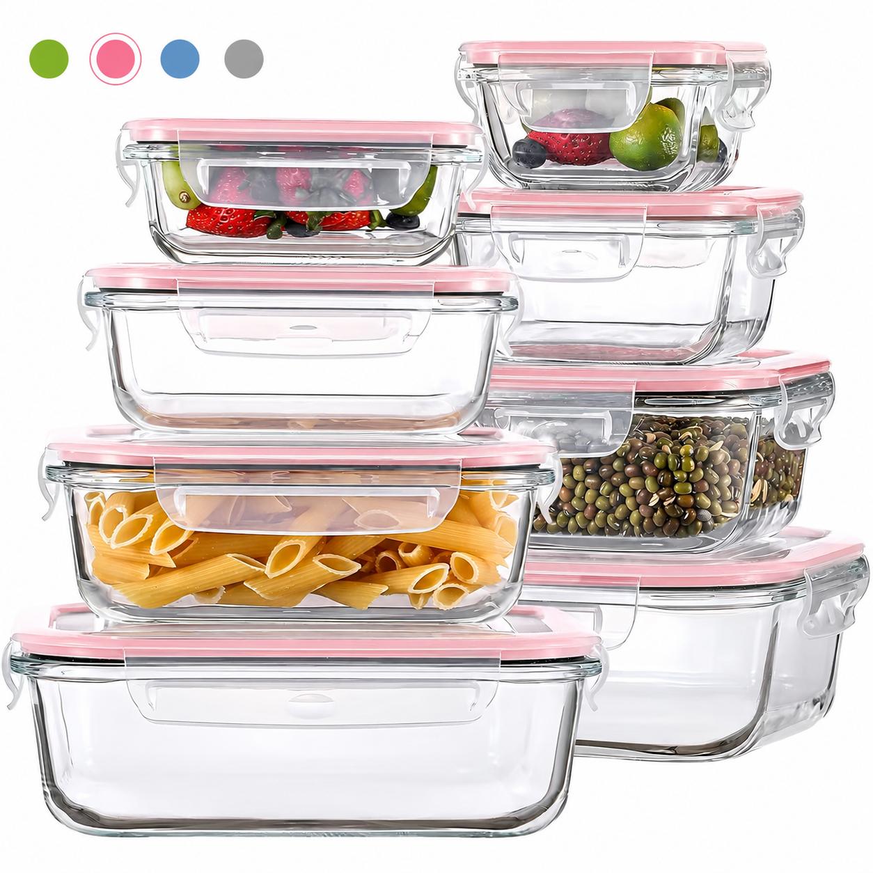 Meal Prep Glass Containers Oven Safe - Набор из 8/12 контейнеров для хранения