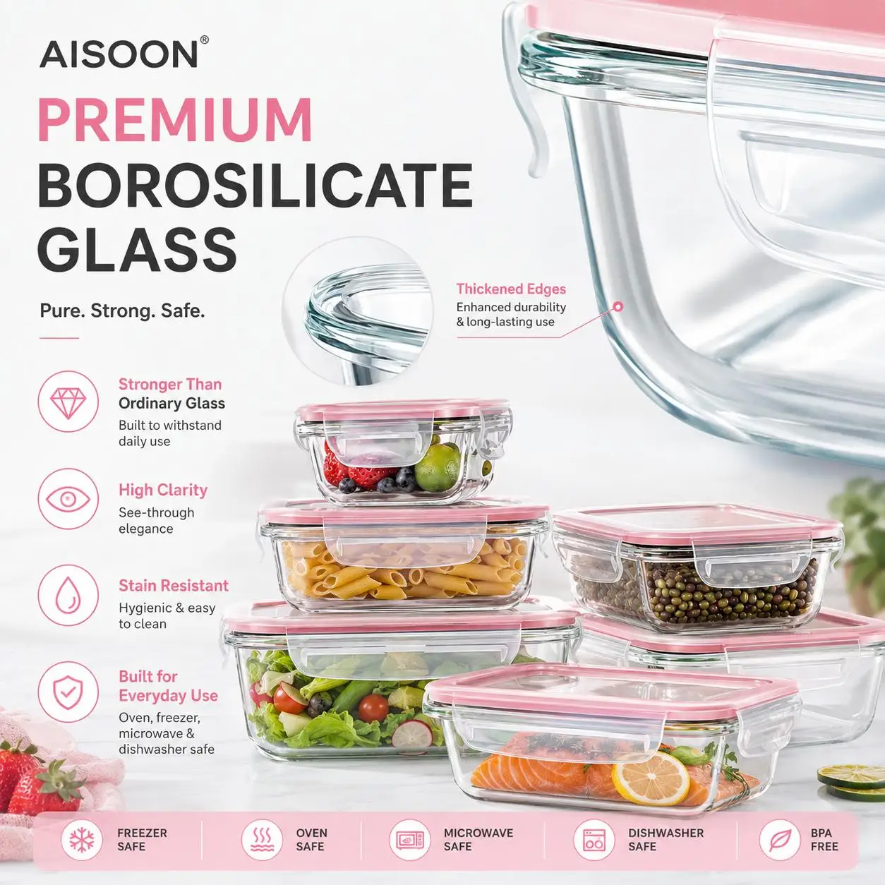 Набор из 8/12 штук штабелируем – обзор и цена Meal Prep Glass Containers Oven Safe